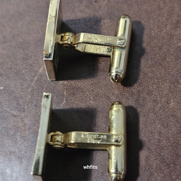 Vintage Christian Dior Gold Tone Cufflinks and Tie Bar Set with Original Box - Picture 5 of 5